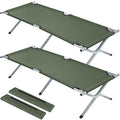 Geetery 2 Pcs Folding Camping Cot Bed with Carry Bag Portable Tent Twin Cot Army Military 529 lbs Outdoor Sleeping Travel Camping(Army Green)
