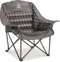 Guide Gear Oversized Extra Large Padded Camping Chair Portable Folding Large Camp Lounge Beach Chairs for Outdoor Adults Men and Women Heavy-Duty 400 Pound Capacity with Cup Holder Gray Plaid