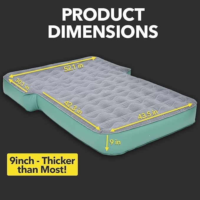 Camping Inflatable Mattress Portable Inflatable Bed for Car SUV Air Mattress Car Mattress with Built-in Pump Cold-Resistant and Wear-Resistant Car Sleeping Bed