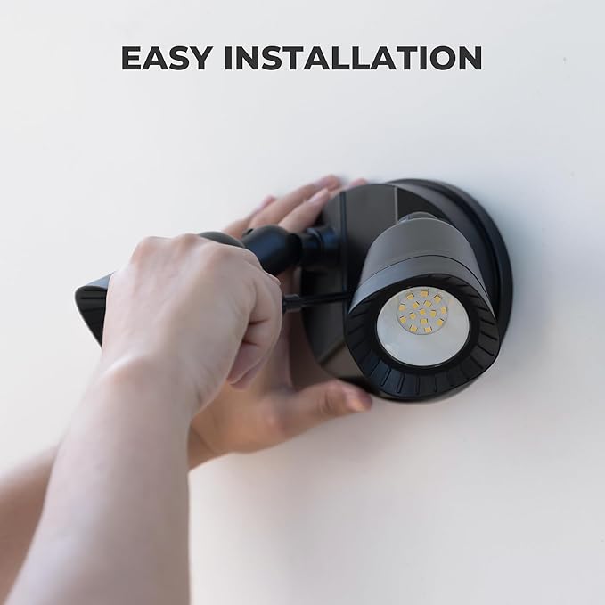 LED Flood Lights Outdoor 16W 1900LM 5000K Daylight IP65 Waterproof Security Lights with 2 Adjustable Heads Exterior Wall Light for Patio Garage Yard-Black