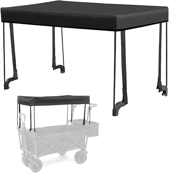 Awning Canopy for Wagon Attachment Removable Awning Canopy for Wagon Cart Sun Shade Cover Protection Outdoor Camping Picnic Fishing Trolley Cart Attachment Outdoor Stroller Accessories
