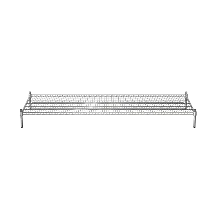 30 x 72 NSF Chrome Wire Stationary Dunnage Storage Rack with 8 Posts Ideal for Commercial Kitchen Home Garage Warehouse Shelters