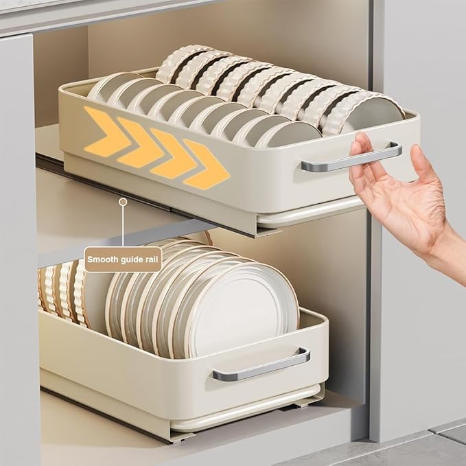 TrailBlaze Under Basin Slide-Out Dish Drying Rack (Matte White Flat Mesh): Heavy-Duty Carbon Steel with Drip Tray – Space-Saving Kitchen Cabinet Organizer for Plates/Bowls