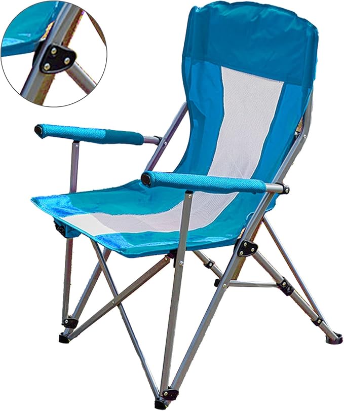Topyond Portable Camping Chair Strong Iron Structure Folding Chair with 600D Oxford Cloth Outdoor Chair with Cup Holder for Fishing and Outdoor Leisure Activities