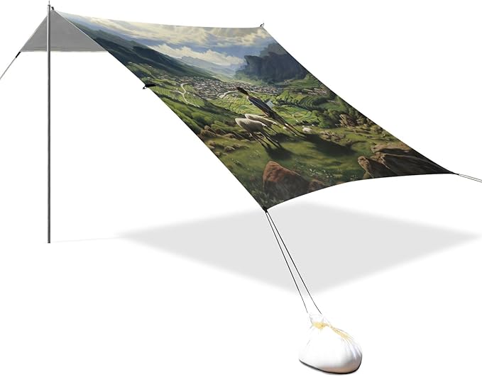 Camping Sun Shelters Character Shepherding in The Mountain Beach Canopy 126 * 110.2in