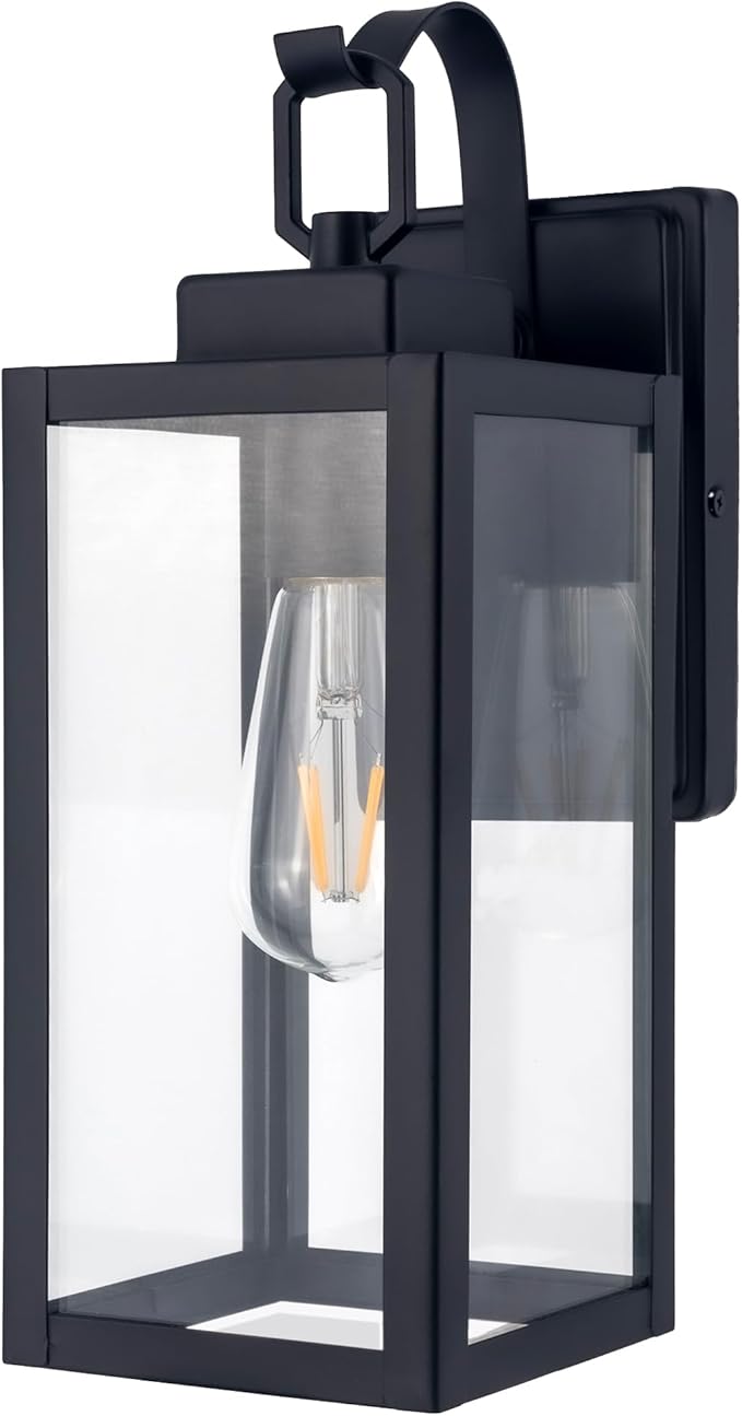 Outdoor Wall Lantern Wall Sconce as Porch Lighting Fixture E26 Medium Base Metal Housing Plus Glass Bulbs not Included