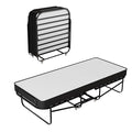 Spring Coil 16-Inch Rollaway Folding Cot Bed with 5 Memory Foam Mattresses Sturdy Metal Folding Frame Fully Assembled Great for Adults and Kids Twin White