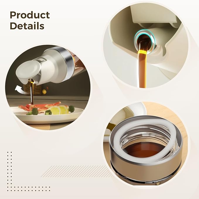 2 Pcs Honey Jar with Auto-Lid for Syrup 500 Ml Glass Dispenser Bottle 17 Oz Leakproof Containers No-Drip Design Kitchen Use
