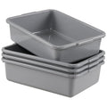 4 Pack Commercial Bus Tub 8 L Small Rectangle Wash Basin Grey