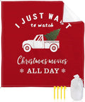 Beach Blanket Waterproof Sandproof OversizedChristmas Farm White Truck Beach Mat with Corner Stakes Sand PocketsXmas Red with Quotes Outdoor Picnic Mat for Travel Camping Hiking 118x108In