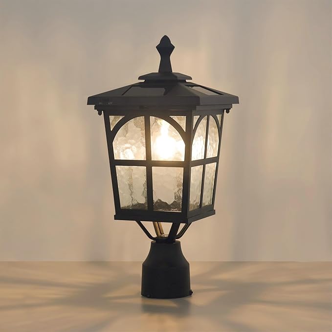 Solar Lamp Post Light Outdoor Dusk to Dawn Waterproof 3-inch Aluminum Post Lights WG4335SQ-A Warm White LED for Yard Garden Gates Walkway Path Decoration