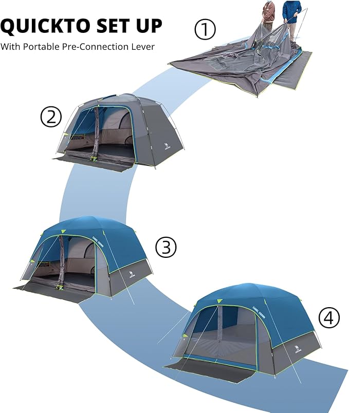 CAMEL CROWN Tents for Camping 4/6 Person Tent Waterproof Easy Setup Backpacking Tents