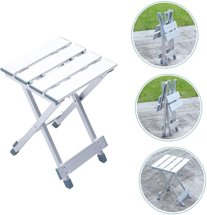 1pc Lightweight Aluminum Alloy Folding Chair Portable Camping Stool for Outdoor Activities Versatile Picnic Chair with Sturdy Construction for Home and Travel