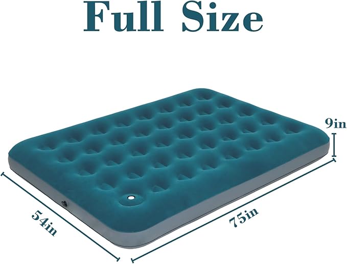 Full Size Camping Air Mattress with Built in Foot Pump Inflatable Bed Blow Up Mattress Sleeping Pad
