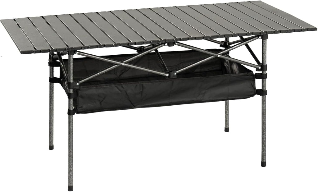 Outdoor Folding Table 7.93LBS Ultralight Camping Table with Built-in Storage &amp Carry Bag 225LBS Heavy Duty Aluminum Tabletop Carbon Steel Frame for Camping Picnic Beach BBQ