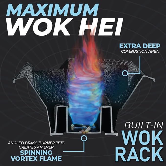 Concord Professional Vortex Burner Stainless Steel Commercial Wok Range Single Burner Outdoor Propane Stove. Great for Stir Fry Outdoor Kitchen Asian Cuisine