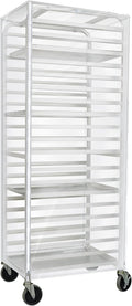 20-Tier Sheet Pan Rack with Cover NSF Bun Pan Rack Aluminum Bakery Rack Home Commercial Kitchen Bakery Cooling Rack Cart 4 Wheels