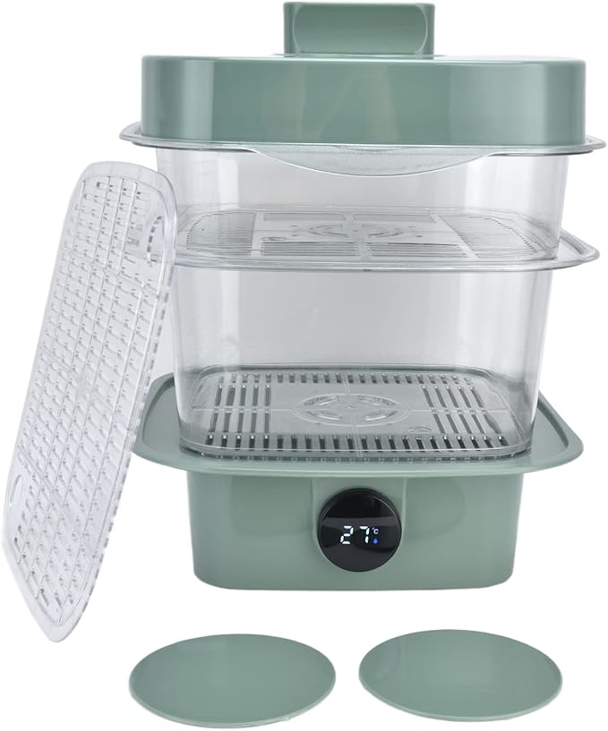 Jonlaki 4Pcs Set Multilayer Transparent Food Insulation Cover with Temperature Panel &amp
