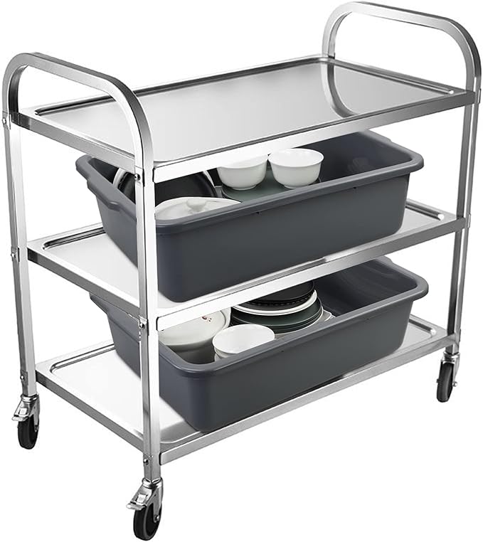 Hespama 4 Pack Commercial Bus Tub Box 32 L Extra Large Dish Pan Grey