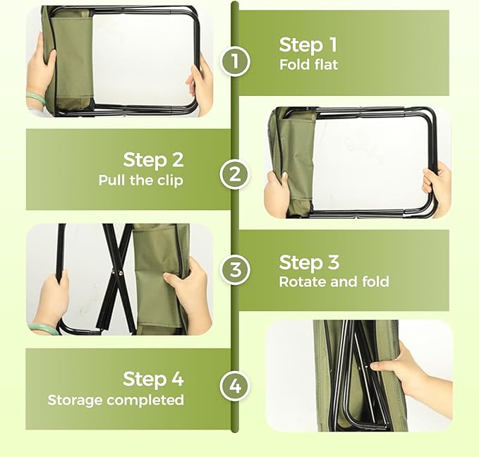 Portable Folding Camping Stool 2026 New Foldable Portable Backpack Stool Collapsible Stool for Camping Lightweight Ultralight Pocket Chair for Travel Walking Fishing Picnic BBQ (Khaki Large)