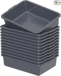 12-Pack Plstic Commercial Bus Box 15 L Dish Tubs Bin for Restaurant Gray