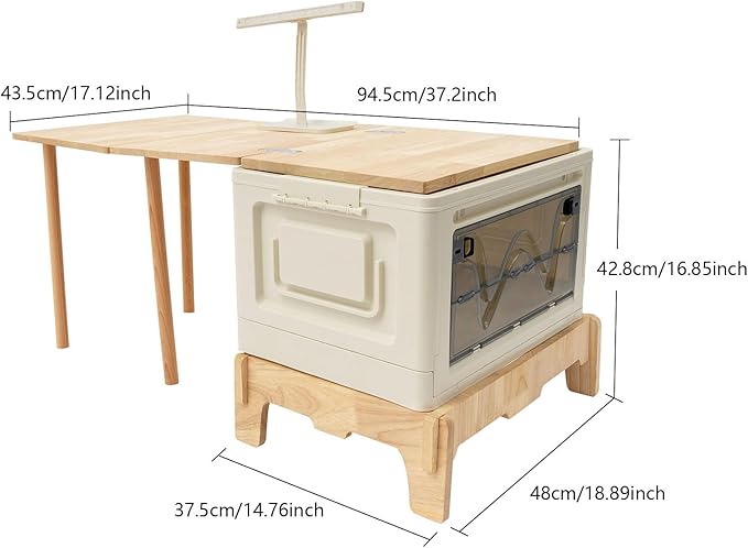 Camping Kitchen Table Folding Portable Outdoor Cook Station Folding Camping Table with 11.89 Gal Storage for Hiking Fishing Gardens