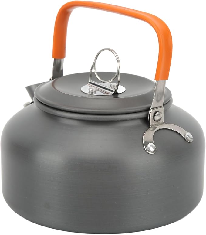 Camping Cookware Mess Kit Portable Set Hard Oxidized Aluminum Lightweight Black - Non Stick Surface Folding Utensils Ideal for Backpacking and Outdoor Cooking