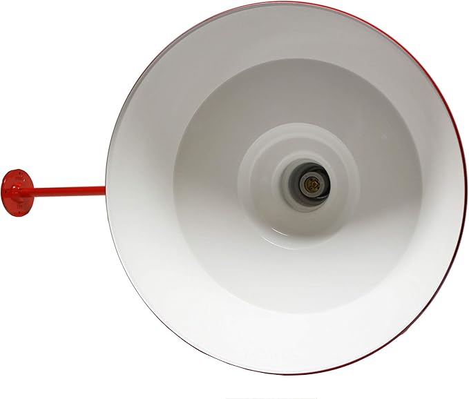 AGB102-AS20-RED Gooseneck Barn Light - RED Outdoor Dome with Incandescent Downlight | Wall-Mount Fixture for Patios Gardens Pathways and Large Outdoor Living Spaces
