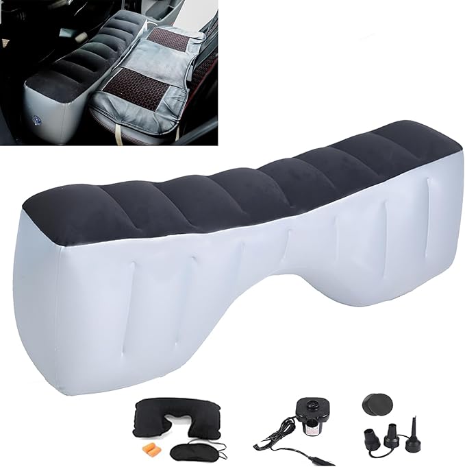 Inflatable Car Air Travel Mattress Back Seat Gap Pad with Air Pump51.2×10.6×14.6 Portable Cushion Camping Sleeping Gap Pad Air Couch for CarSUV