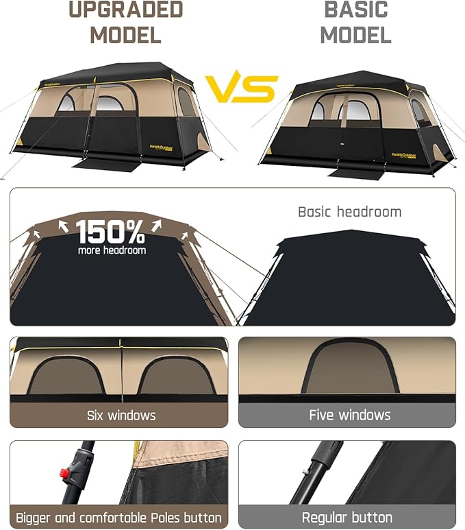 FanttikOutdoor Zeta C8 Pro Max Instant Cabin Tent 8 Person Camping Tent &amp FanttikOutdoor Zeta L8 Max Camping Chair