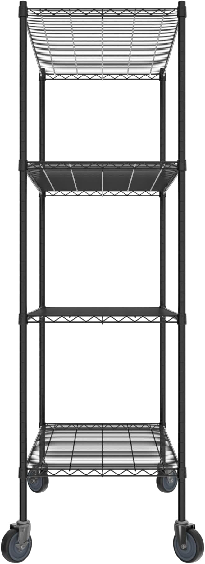 Commercial NSF Listed Black Epoxy Mobile Wire Shelving Kit 24 x 48 x 80 with 4 Shelves Perfect for Warehouse Walk-in Refrigerator Freezer Grocery Store Restaurant Dishroom