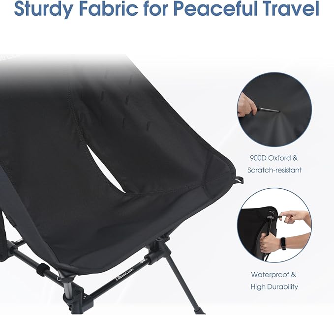 MOON LENCE Portable Camping Chair Plus Larger &amp Roomier Compact and Lightweight Still Folding Chair for Backpacking &amp Hiking 330Lbs Capacity