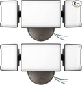 Olafus 60W Flood Lights Outdoor 2 Pack Switch Controlled LED Security Lights 6000LM 6500K Outside Floodlight IP65 Waterproof Exterior Light Fixture for House Yard Garage Wall/Eave Mount Brown