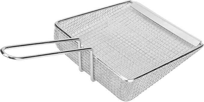 Multi Function Stainless Steel Frying Shovel with Mesh Scooper Strainer French Fries Filter Scoop for Deep Frying Boiling and Draining Hot or Cold Foods