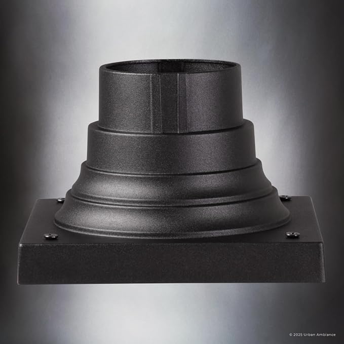 Urban Ambiance UFSA100 Contemporary Outdoor Pier Mount 4 H x 6 W Square Matte Black Finish Post Light Accessory (Contemporary Square)