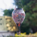 Mosica Hot Air Balloon Solar Lantern with Flame Glass Hanging Solars Lanterns Outdoor Waterproof Decorative Solar Light for Garden Yard Patio Decor