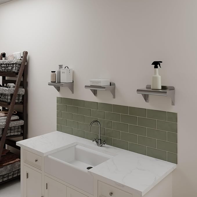 AmGood 6 in. x 10 in. Stainless Steel Wall Shelf | NSF Certified | Appliance &amp Equipment Metal Shelving | Kitchen Restaurant Garage Laundry Utility Room