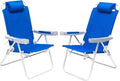 SUNNYFEEL 17 Tall Oversized Beach Chairs 2 Pack for Adults Heavy Duty 500 LBS 5 Position Portable High Folding Camping Chair with Cup Holder for Outdoor/Lawn/Trip Foldable Sand Chairs for Adults