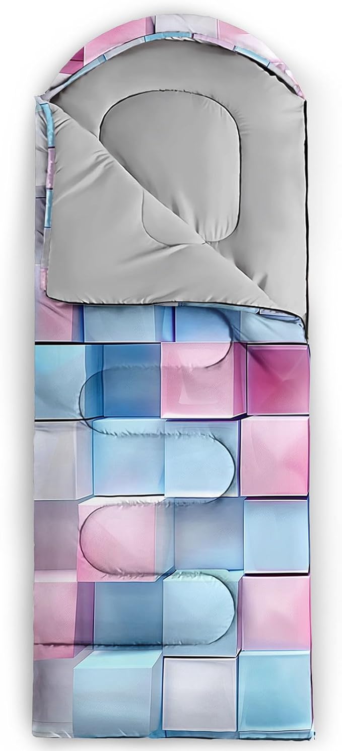 Kids Sleeping Bag for Boys GirlsWestern Cowboy Print-Lightweight Warm Portable Outdoor Indoor-Waterproof Cold Weather Resistant Sleeping Bag for Camping Hiking