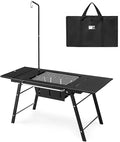 Outdoor Folding Camping Table Ultralight Aluminum Camp Table with Carry Bag Outdoor Barbecue Cook for Car Camping Picnic RV Trip Patio Backyard