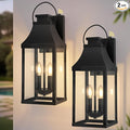tewei Dusk to Dawn Outdoor Lighting Fixture 20'' Large Porch Lights Outdoor Sconce Lights 2-Light Black Exterior Lights for House Waterproof Outside Patio Lanterns for House Garage 2-Pack