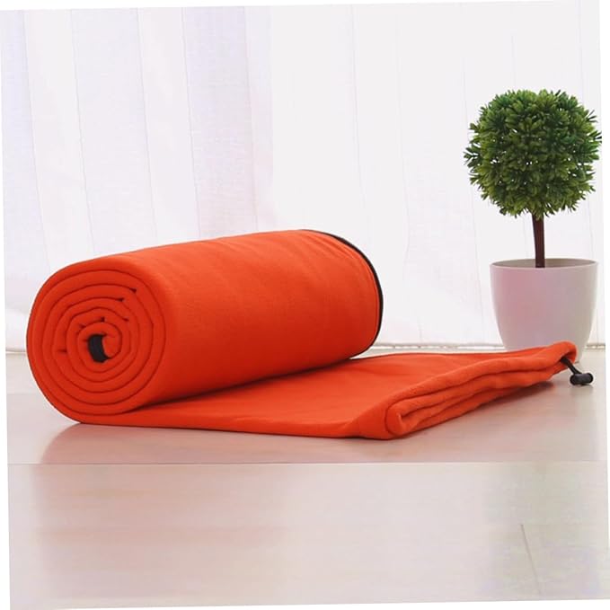 PRETYZOOM Portable Fleece for Adults with Adjustable Zipper Breathable Design Multifunctional Linkable Envelope Style for Camping Hiking Outdoor Travel with Compact Storage Bag Orange