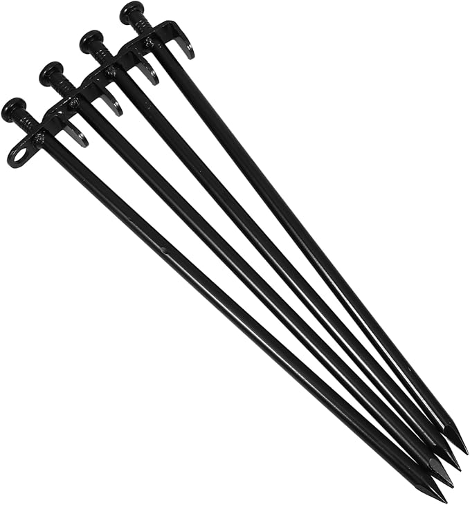 DECHOUS 4Pcs Metal Ground Stakes for Gardening Durable Lawn Nails with Sharp Tips for Easy Installation for Tents Trampolines and Greenhouses Heavy Duty Outdoor Fixing