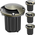 Gardencoin Brass Well Lights Outdoor 12V LED Low Voltage Landscape In Ground Light Waterproof Up Lighting Fixture Bronze Accent Lighting Fixture Without MR16 Bulb 4 Pack