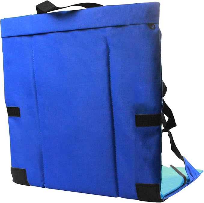 Folding Stadium Seat Cushion with Backrest Portable Bleacher Pad for Camping Fishing15.8'' x 16.5''Lightweight Chair with Backrest for Outdoor Sports and Concerts(Blue and Purple)
