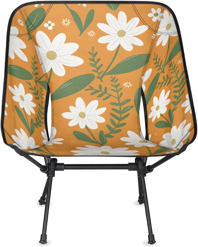 Honeybaby Folding Camping Chair Cute Daisy Flowers Camping Chairs Lightweight Portable Chair Outdoor Foldable Chairs for Camping Travel Picnic Beach Hiking