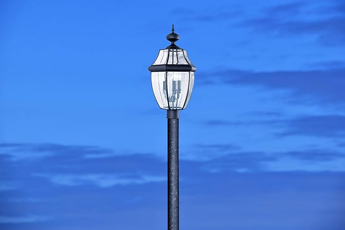 Sea Gull Lighting 8239-12 Lancaster Outdoor Post Lantern Outside Fixture 24'' Height Black