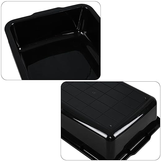 4-Pack Large Plastic Commercial Bus Tubs 32 L Bus Tub Restaurant Black