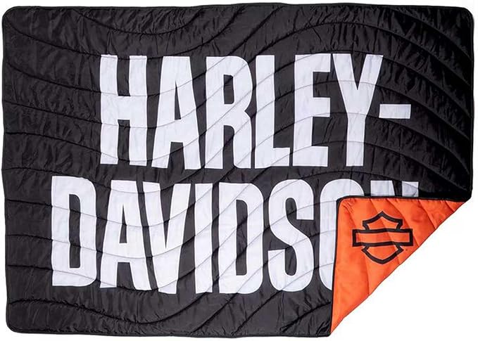 Harley-Davidson Open Bar &amp Shield Logo Outdoor Blanket w/Bag Water Resistant