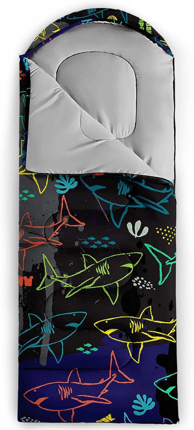 QOOMO Camping Sleeping Bags3 Season Warm &amp Cool WeatherLightweightWaterproof Sleeping Bags for Adults &amp KidsTravelingand OutdoorsCamping Gear Equipment